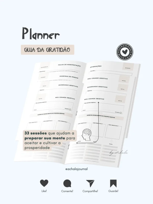 Achala Planner Guia da Gratidão - Insert Mensal