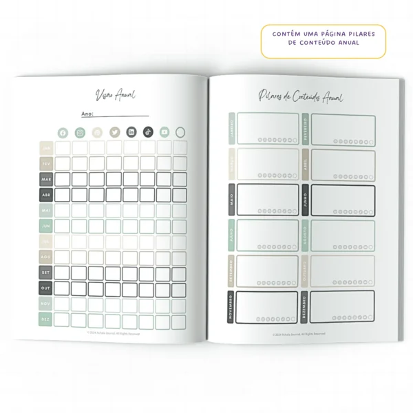 Planner Meu Social Media Anual Dinâmica Social - Insert Modular