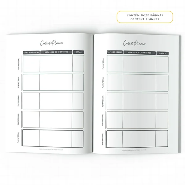 Planner Meu Social Media Anual Dinâmica Social - Insert Modular