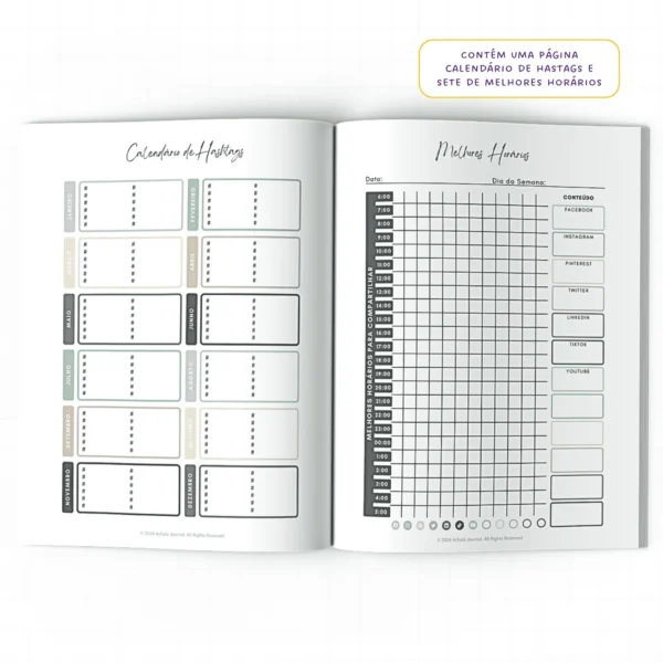 Planner Meu Social Media Anual Dinâmica Social - Insert Modular