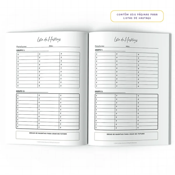 Planner Meu Social Media Anual Dinâmica Social - Insert Modular