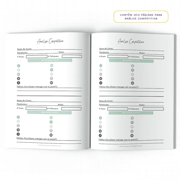 Planner Meu Social Media Anual Dinâmica Social - Insert Modular