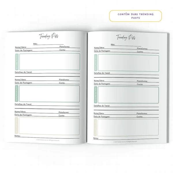 Planner Meu Social Media Diário - Insert Modular
