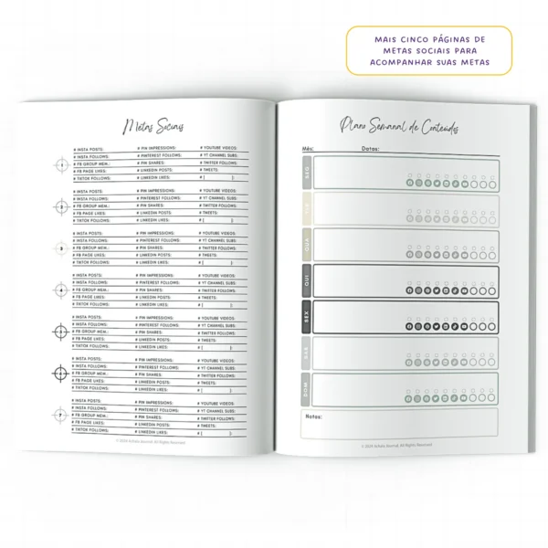 Planner Meu Social Media Diário - Insert Modular
