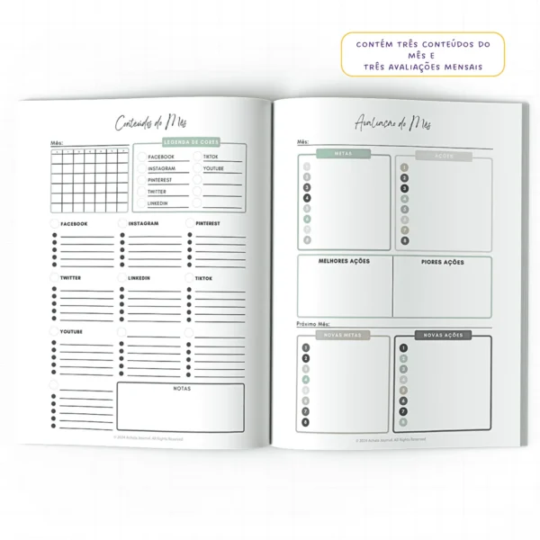 Planner Meu Social Media Trimestral Connections - Insert Modular