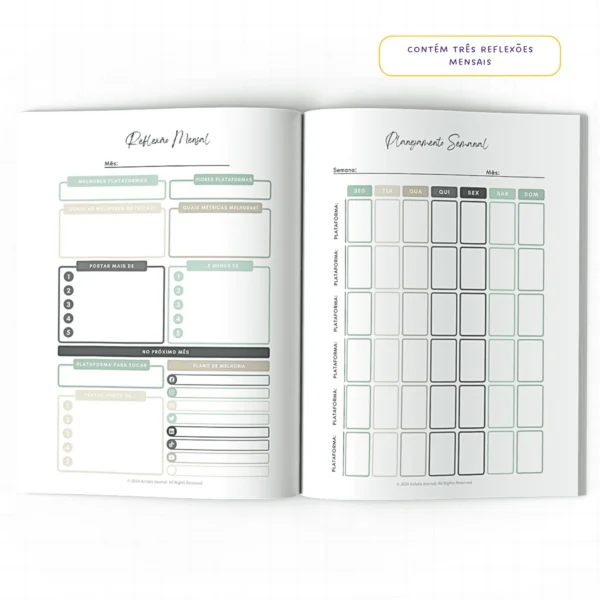 Planner Meu Social Media Trimestral Connections - Insert Modular