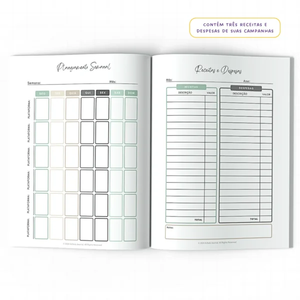 Planner Meu Social Media Trimestral Connections - Insert Modular