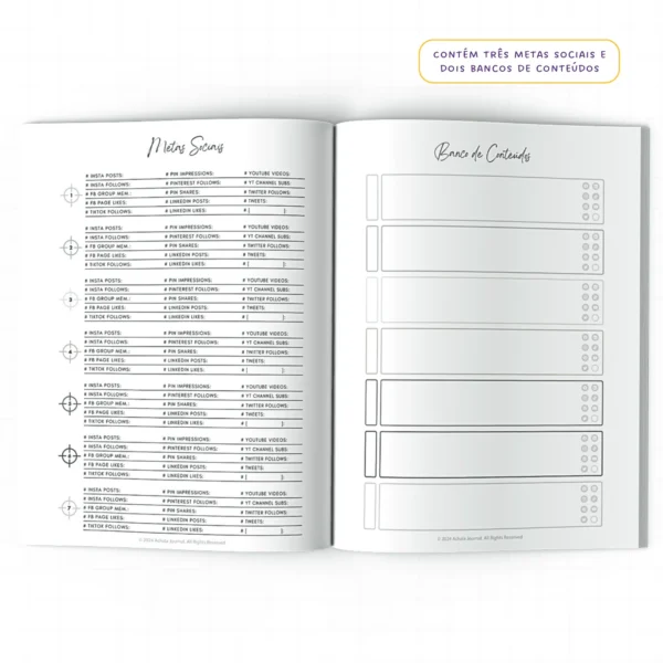 Planner Meu Social Media Trimestral Connections - Insert Modular