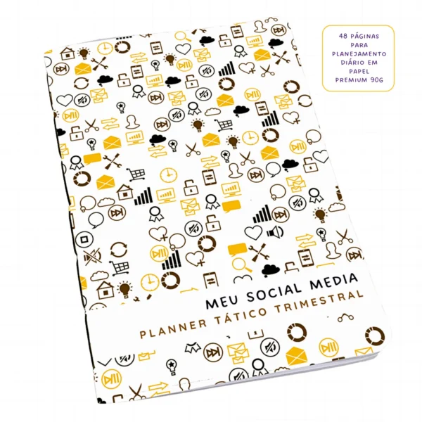 Planner Meu Social Media Trimestral Mosaico- Insert Modular