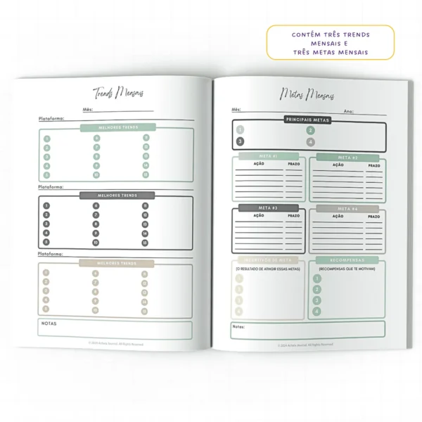 Planner Meu Social Media Trimestral Connections - Insert Modular