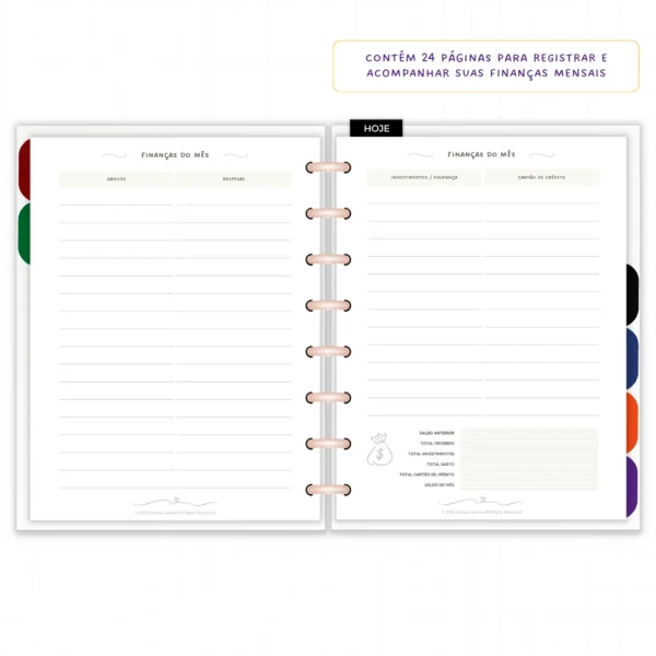 Planner Modular Anual Nao Datado Permanente Essência Floral – Paper 90g