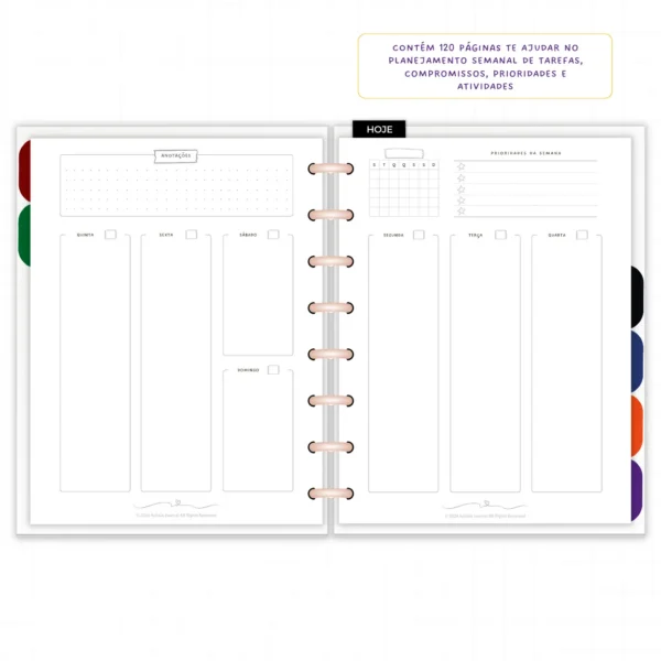 Planner Modular Anual Nao Datado Permanente Essência Floral – Paper 90g