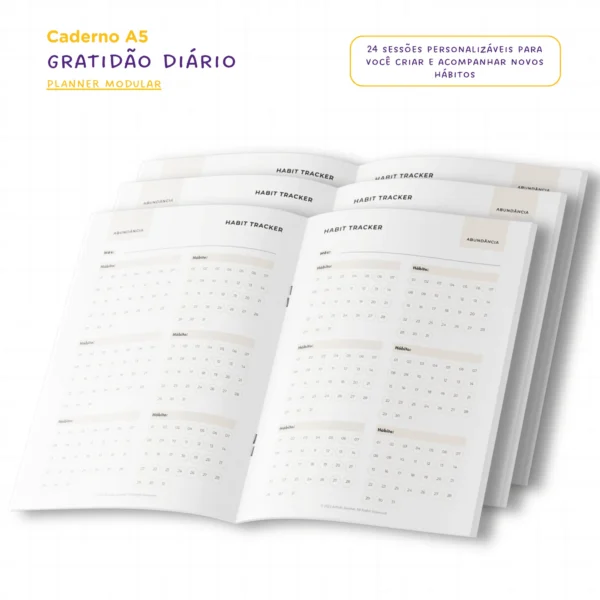Planner Modular Gratidão Charme Náutico - Kit Achala - Tipo Midori
