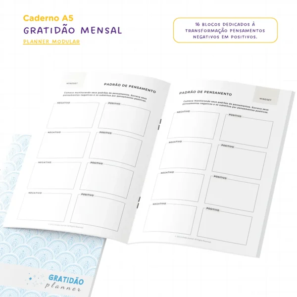Planner Modular Gratidão Charme Náutico - Kit Achala - Tipo Midori
