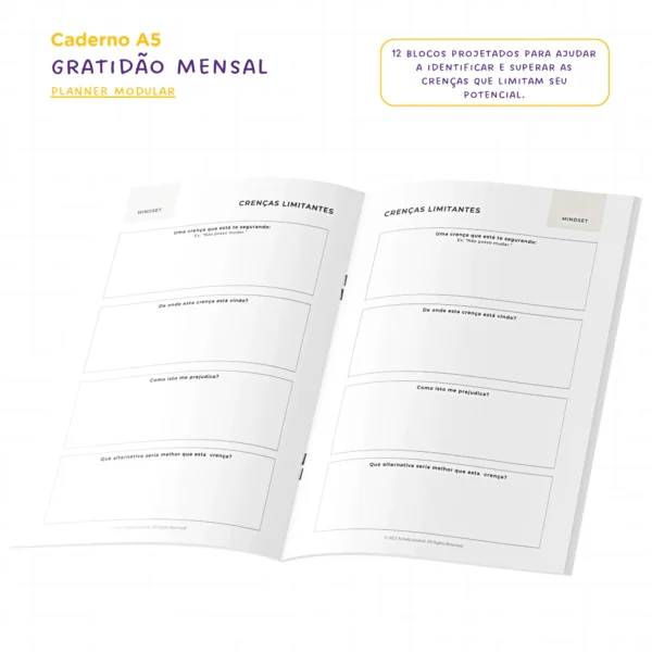 Planner Modular Gratidão Charme Náutico - Kit Achala - Tipo Midori