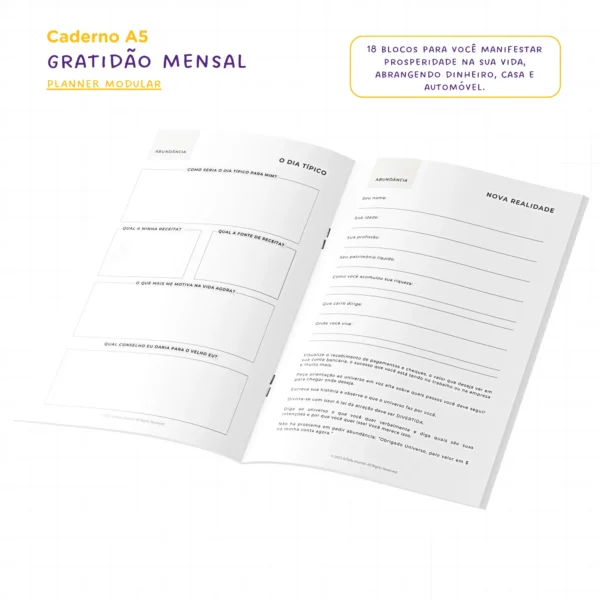 Planner Modular Gratidão Charme Náutico - Kit Achala - Tipo Midori
