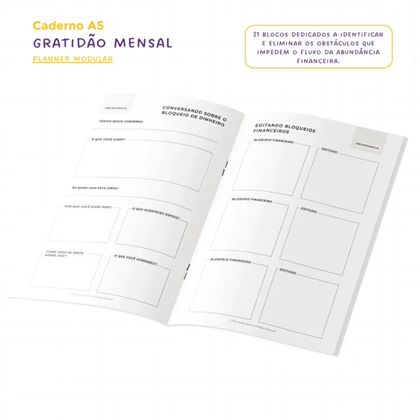 Planner Modular Gratidão Charme Náutico - Kit Achala - Tipo Midori