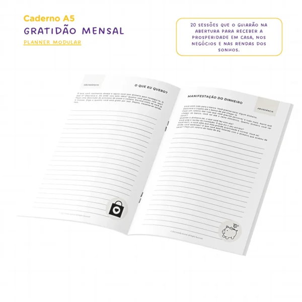 Planner Modular Gratidão Charme Náutico - Kit Achala - Tipo Midori