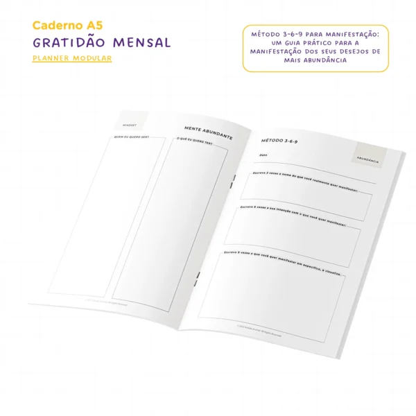 Planner Modular Gratidão Charme Náutico - Kit Achala - Tipo Midori