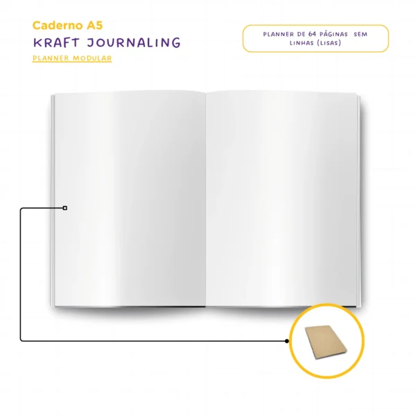 Planner Modular Journal Charme Ouro - Kit Achala Tipo Midori