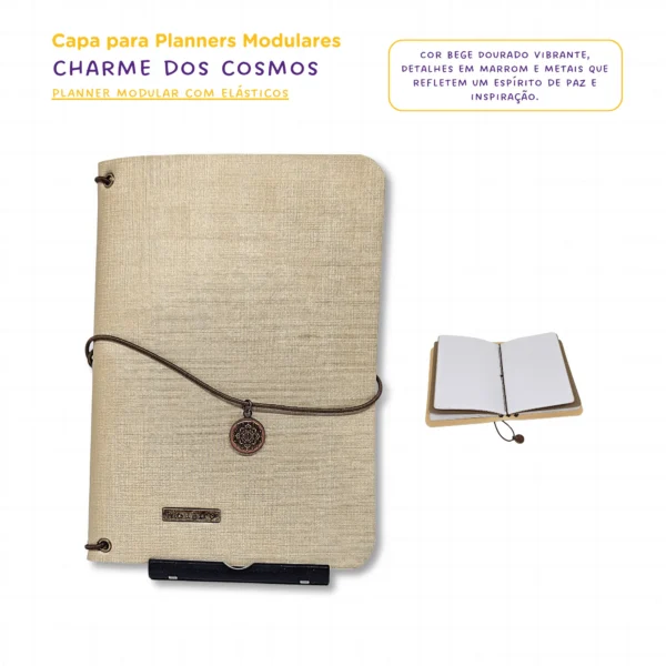 Planner Modular Journal Charme Ouro - Kit Achala Tipo Midori