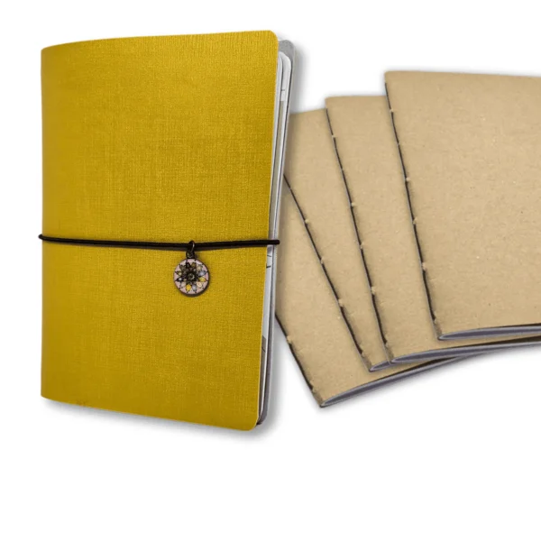 Planner Modular Journal Charme Ouro - Kit Achala Tipo Midori