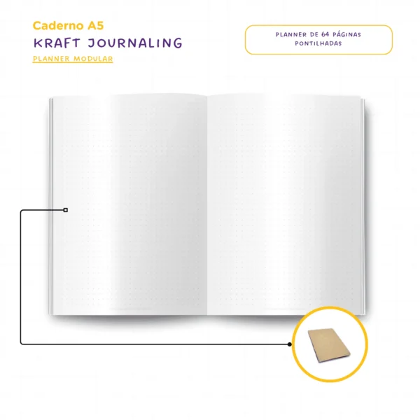 Planner Modular Journal Charme Ouro - Kit Achala Tipo Midori