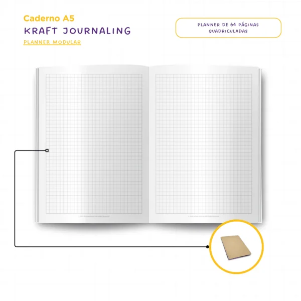 Planner Modular Journal Charme Ouro - Kit Achala Tipo Midori