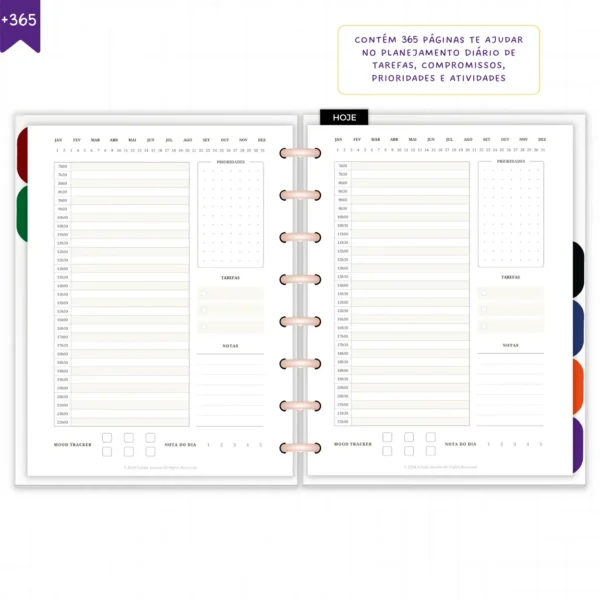 Planner Diário Não Datado Permanente Journey Horizonte Sereno - Planners Achala