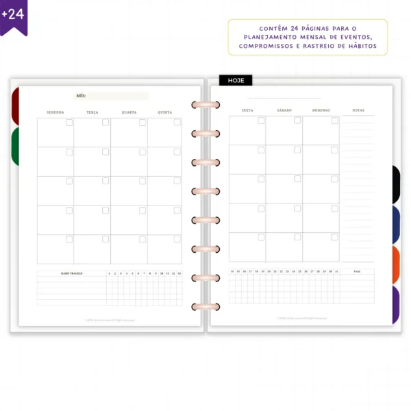 Planner Diário Não Datado Permanente Journey Horizonte Sereno - Planners Achala