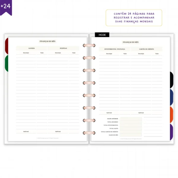 Planner Diário Não Datado Permanente Journey Horizonte Sereno - Planners Achala