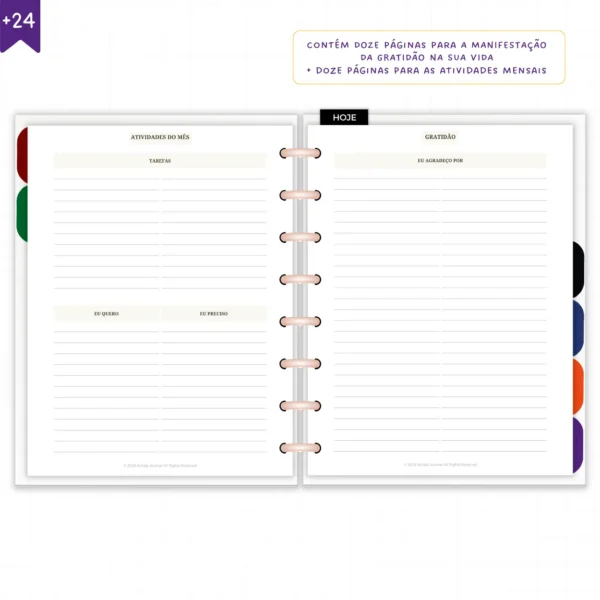 Planner Diário Não Datado Permanente Journey Horizonte Sereno - Planners Achala