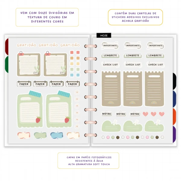 Planner Modular Anual Não Datado Permanente Encanto Botânico – Paper 90g