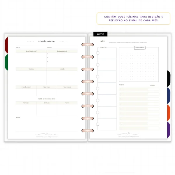 Planner Modular Anual Não Datado Permanente Encanto Botânico – Paper 90g