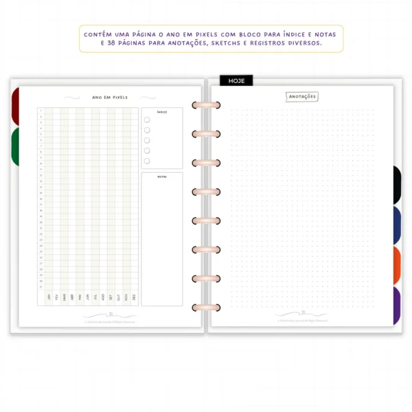 Planner Modular Anual Não Datado Permanente Encanto Botânico – Paper 90g