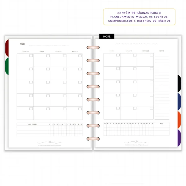 Planner Modular Anual Não Datado Permanente Encanto Botânico – Paper 90g