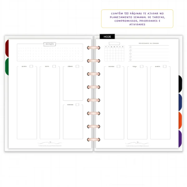 Planner Modular Anual Não Datado Permanente Encanto Botânico – Paper 90g