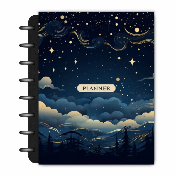 Capa Planner Modular Noite Celestial - Achala papelaria e planners