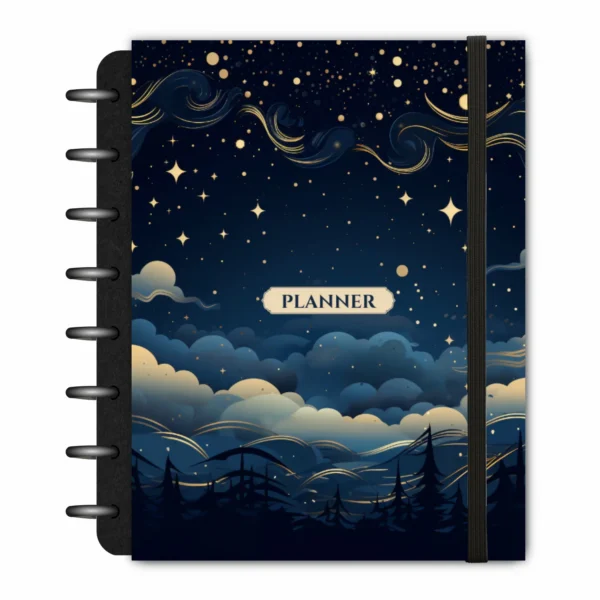 Capa Planner Modular Noite Celestial - Achala papelaria e planners