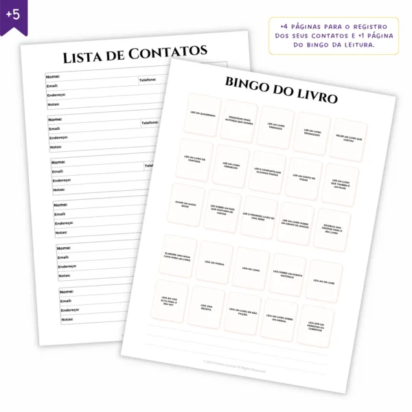 Refil Planner Modular Literário Libris 8 furos 90g - Planners Achala