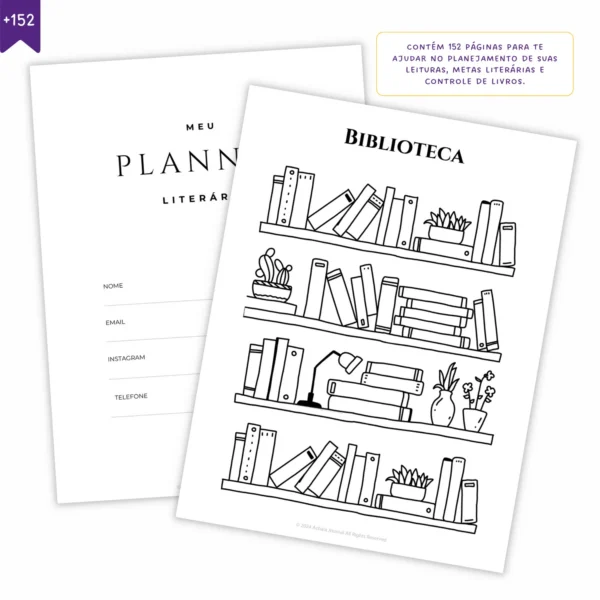 Refil Planner Modular Literário Libris 8 furos 90g - Planners Achala