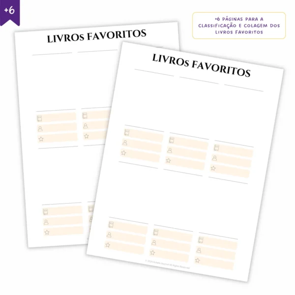 Refil Planner Modular Literário Libris 8 furos 90g - Planners Achala