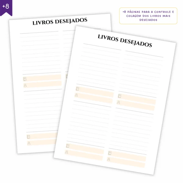 Refil Planner Modular Literário Libris 8 furos 90g - Planners Achala