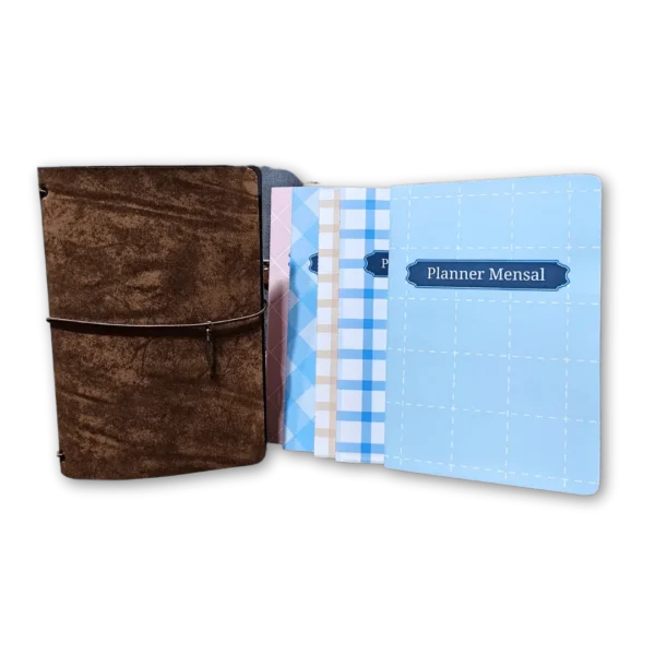 Kit Planner Modular de Elástico Datado Trimestral - Monte o Seu - Tipo Midori - Branco 90g