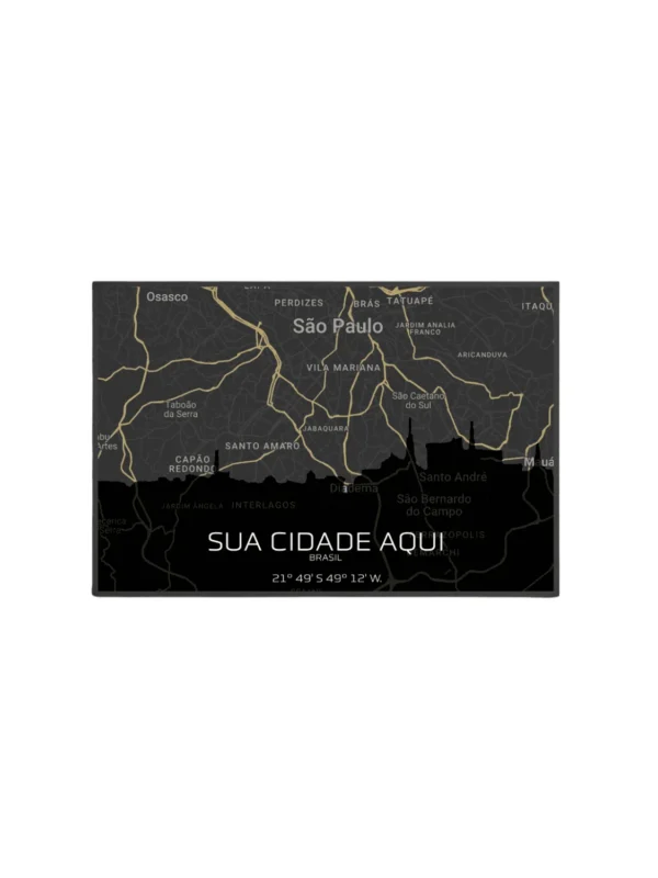 Quadro Horizontes da Sua Cidade Personalizado- A3 Horizontal
