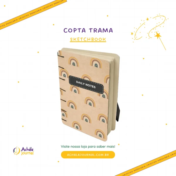 Sketchbook Copta Boho Daily Notes - Caderno Achala