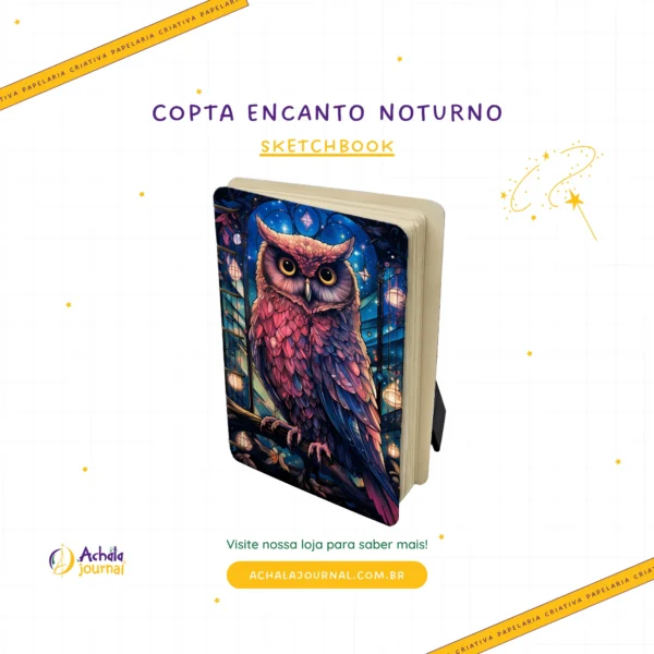 Sketchbook Copta Encanto Noturno - Caderno Achala