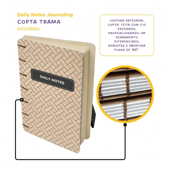 Sketchbook Copta Trama Daily Notes - Caderno Achala