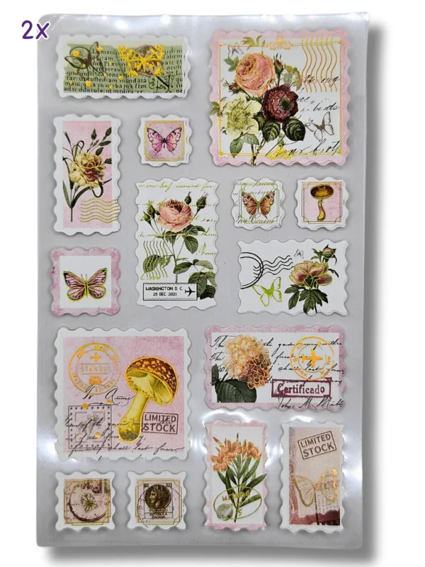 Kit Stickers Retro Stamps