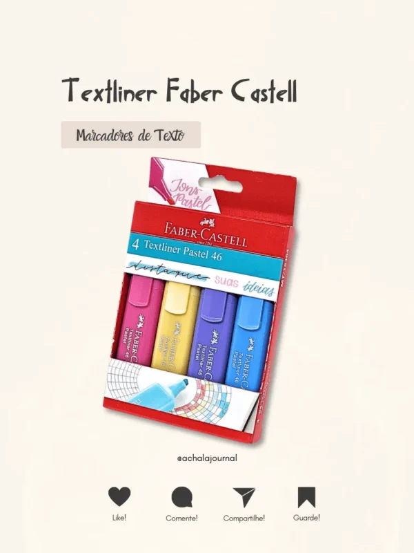 Textliner Faber Castell 4 cores - Marcadores de Texto